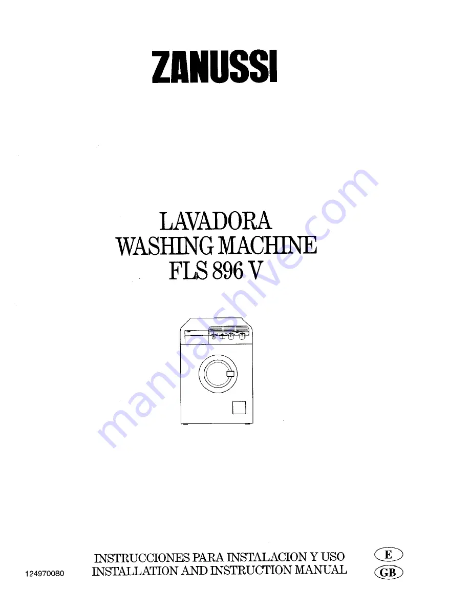 Zanussi FLS 896 V Installation And Instruction Manual Download Page 1