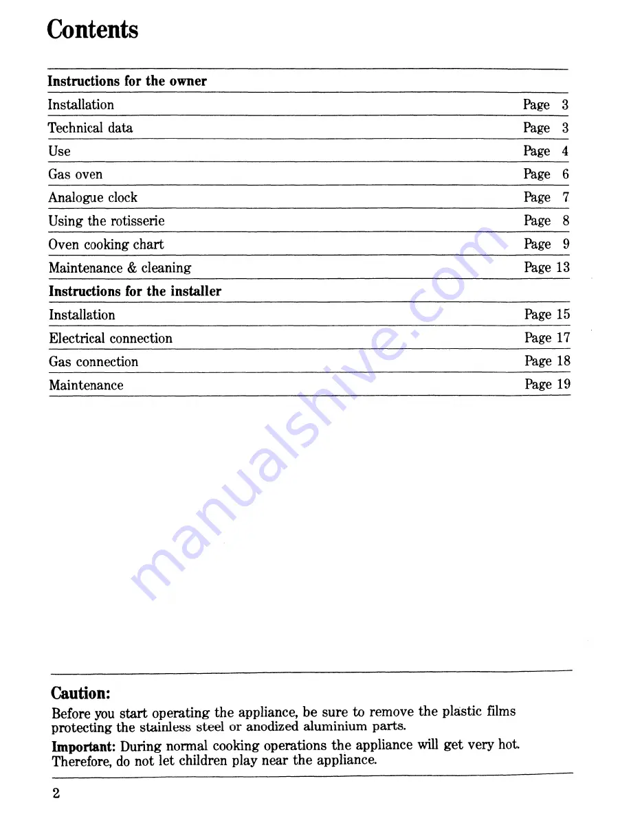 Zanussi GC 20M Instructions For Use And Care Manual Download Page 4