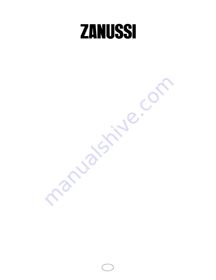 Zanussi Mixed Fuel Cookers Instruction Booklet Download Page 1