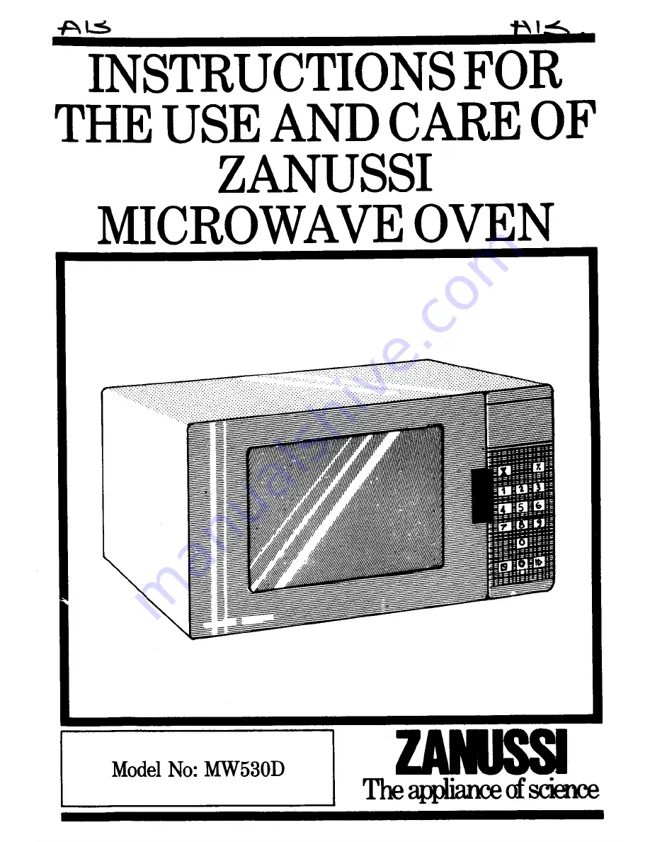 Zanussi MW530D Use And Care Instructions Manual Download Page 1