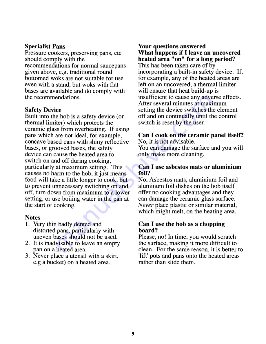 Zanussi VC5516 Instructions For The Use And Care Download Page 10