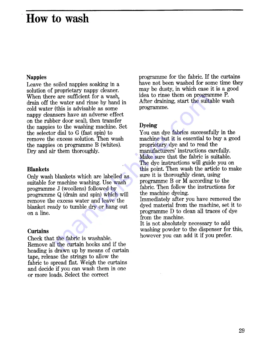 Zanussi WDT 1065/A Instructions For Use And Care Manual Download Page 29