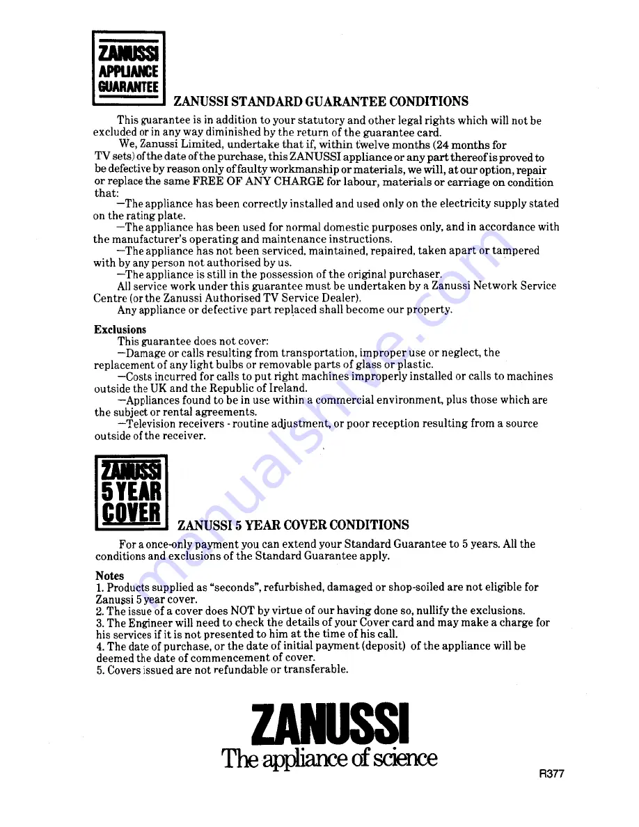 Zanussi Z22/16PR Instructions For The Use And Care Download Page 16