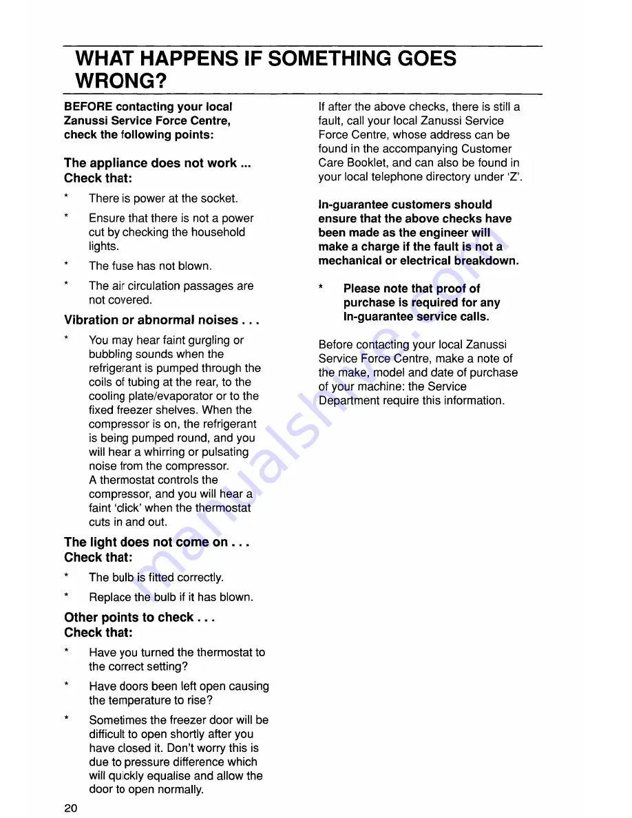 Zanussi ZC 37 FF Instruction Booklet Download Page 21