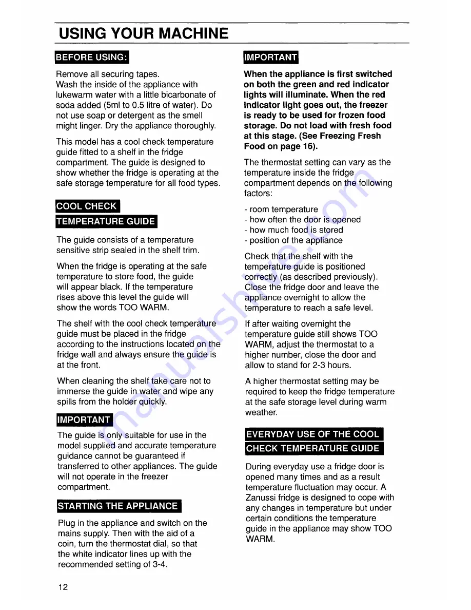 Zanussi ZF 47/56 User Manual Download Page 13