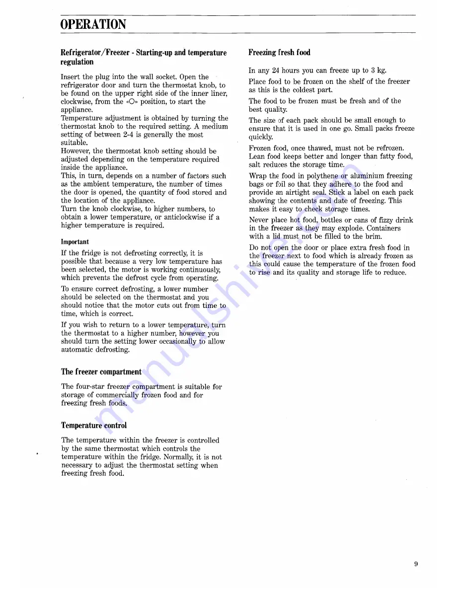 Zanussi ZF 50/16 Instruction Booklet Download Page 9