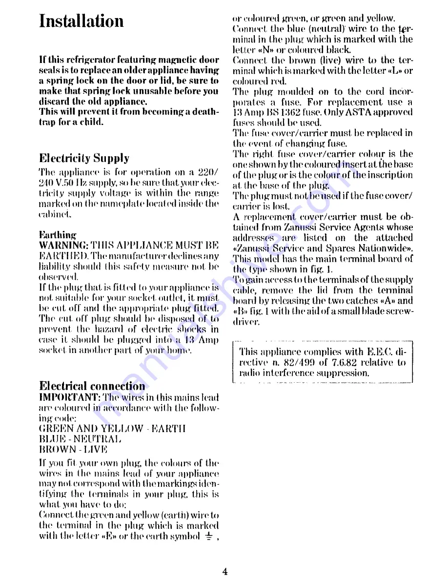 Zanussi ZF 77/30 FF Instructions For Use Manual Download Page 5