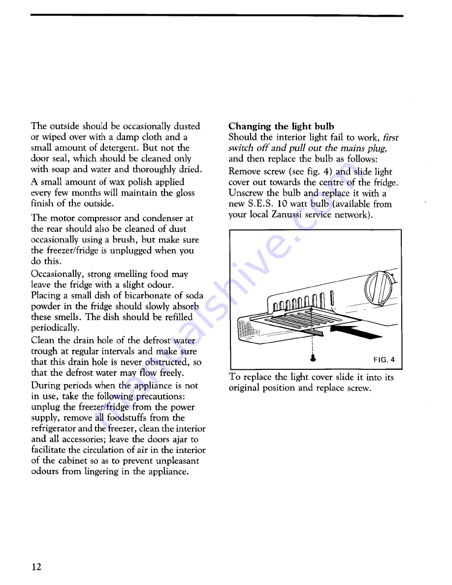 Zanussi ZF47 Instructions For The Use And Care Download Page 14