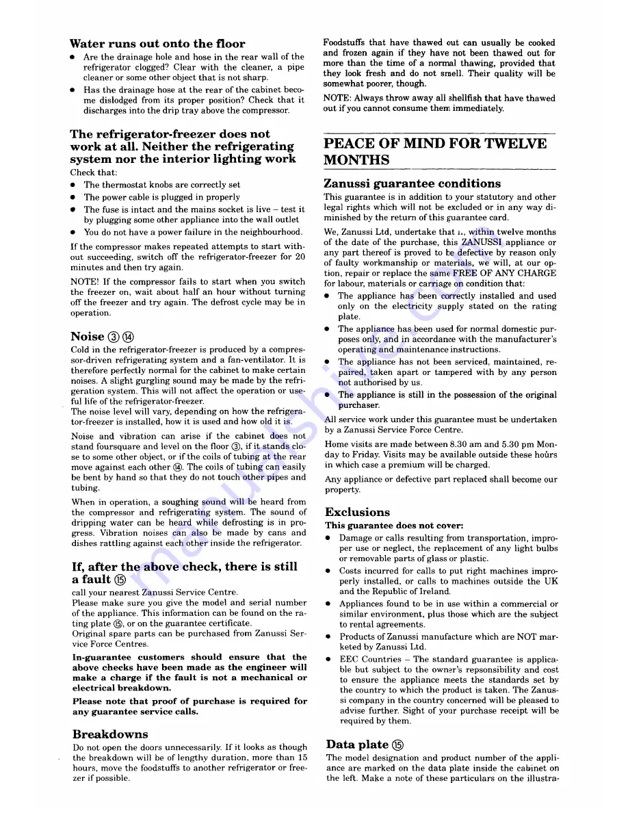 Zanussi ZF67/42FF Instruction Booklet Download Page 8