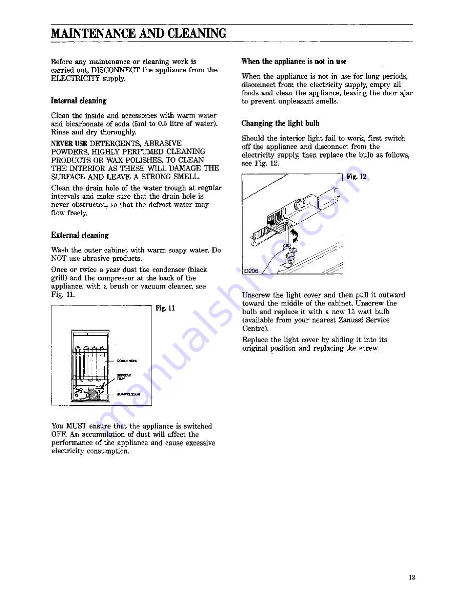 Zanussi ZFC 55 LE Instruction Booklet Download Page 13