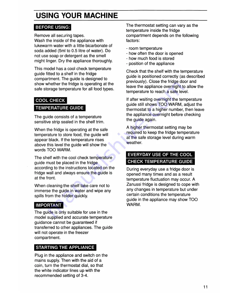 Zanussi ZFC 56/38 FF Instruction Booklet Download Page 12