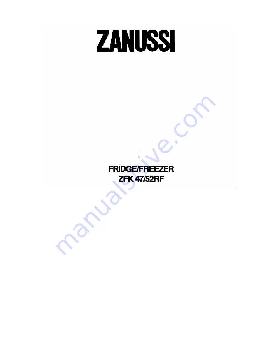 Zanussi ZFK 47 Instructions For Use Manual Download Page 1