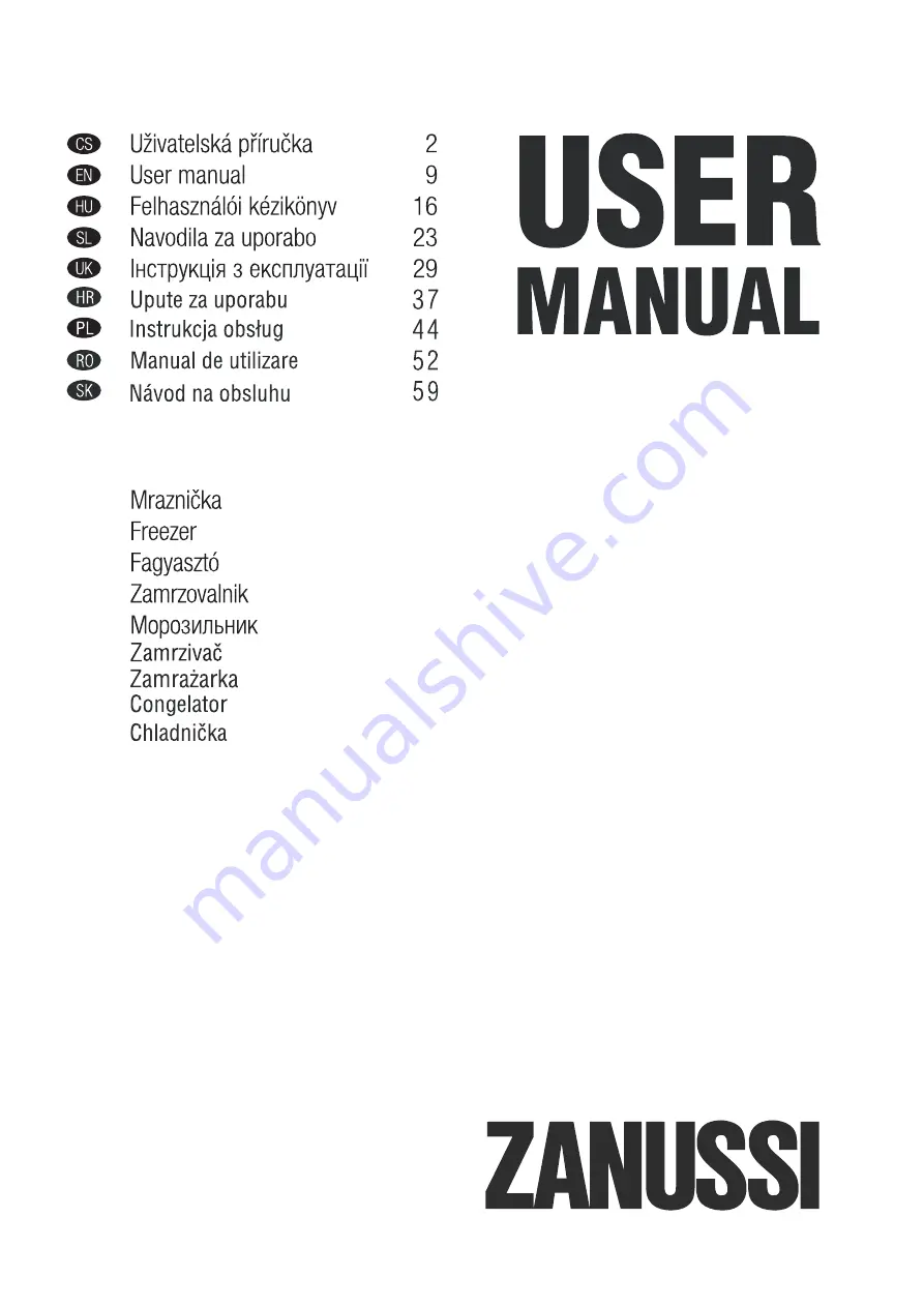 Zanussi ZFP18200WA User Manual Download Page 1