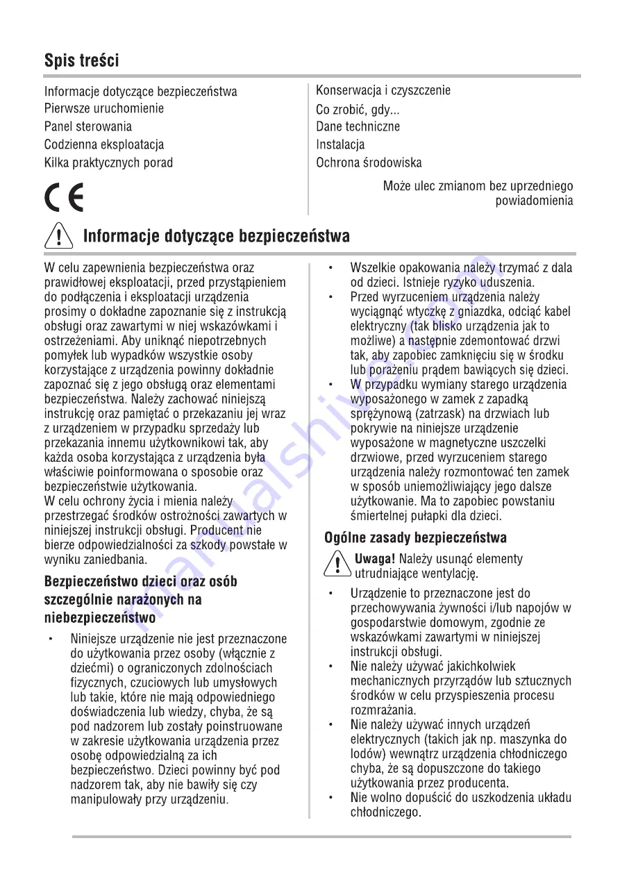 Zanussi ZFP18200WA User Manual Download Page 44