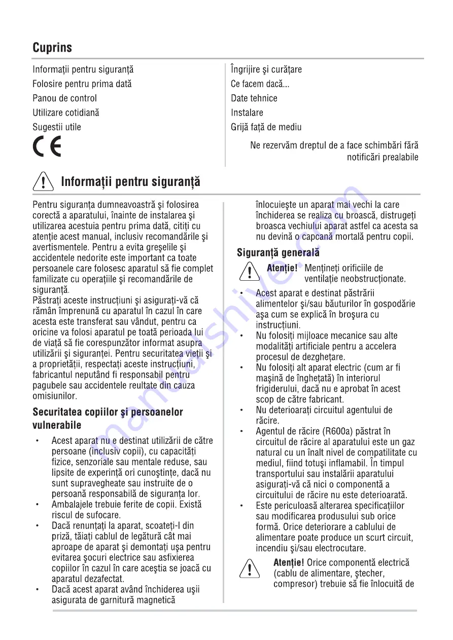 Zanussi ZFP18200WA User Manual Download Page 52