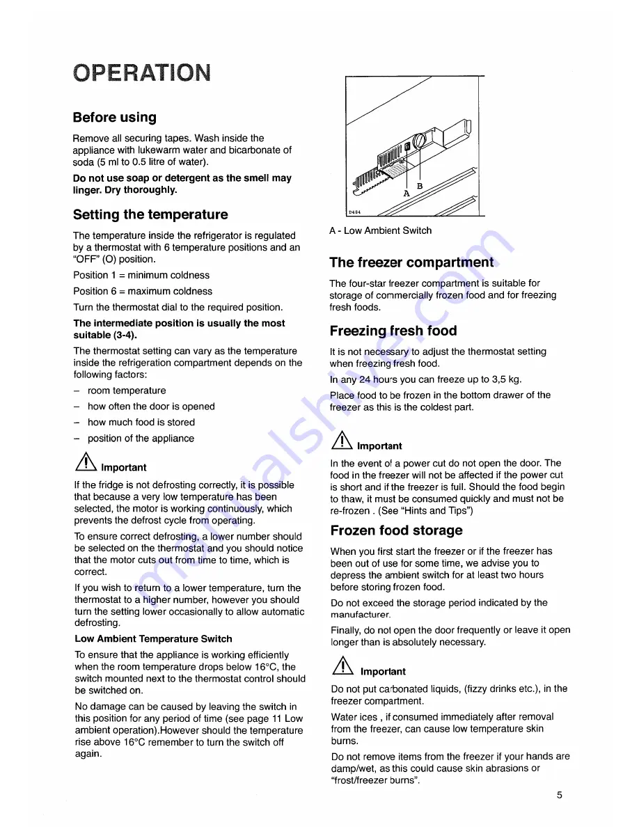 Zanussi ZK 62/23 RF Instruction Booklet Download Page 5