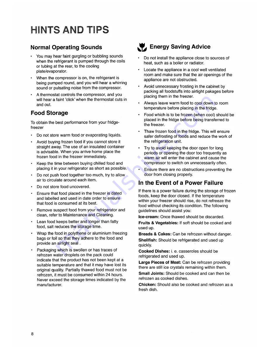 Zanussi ZK 62/23 RF Instruction Booklet Download Page 8