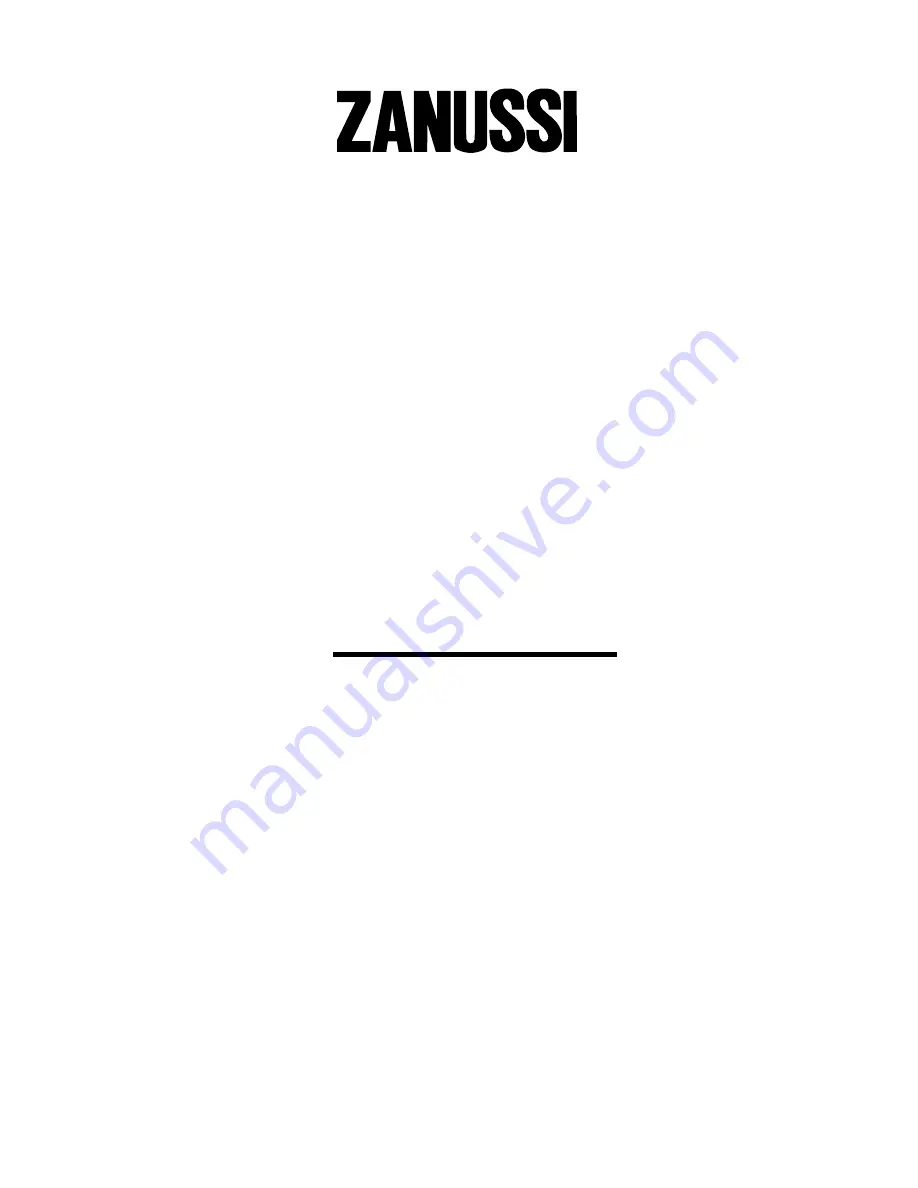 Zanussi ZR 171 UN Instruction Booklet Download Page 1