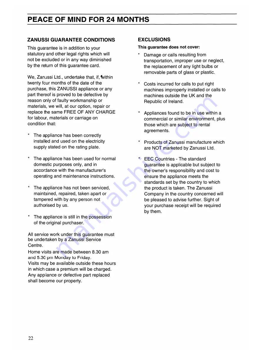 Zanussi ZSA 35 Instruction Booklet Download Page 21