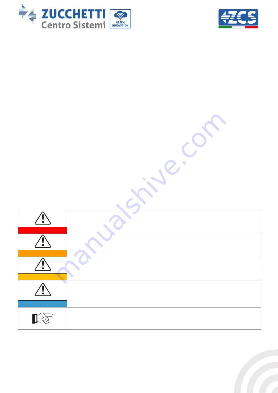 ZCS 3PH 100KTL-HV User Manual Download Page 5