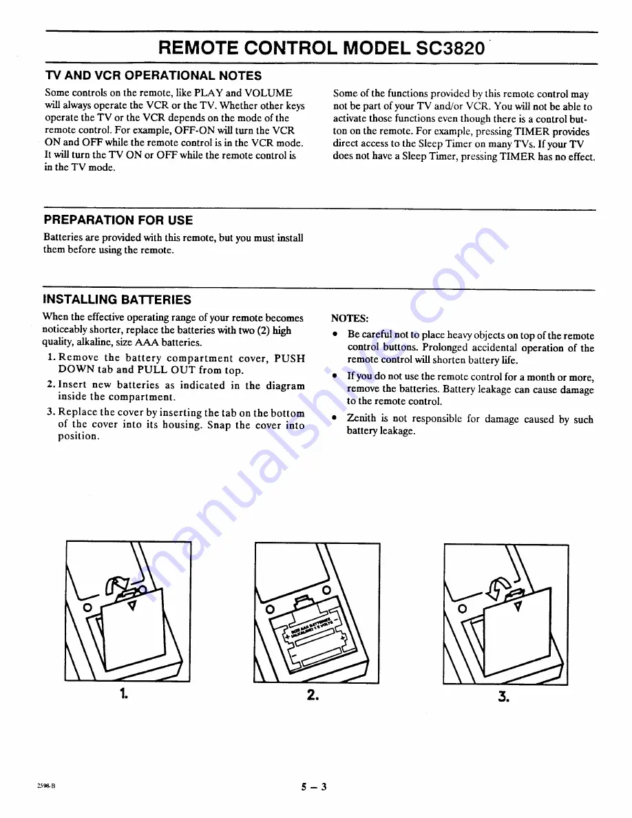 Zenith Sentry 2 Series Operating Manual & Warranty Download Page 17