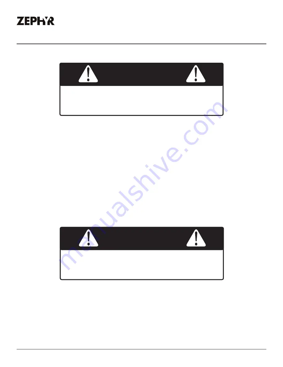 Zephyr Presrv PRWB24C32BG Use, Care And Installation Manual Download Page 7