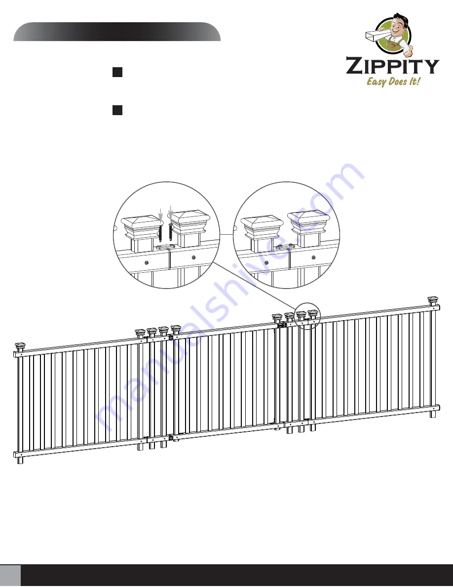 Zippity Baskenridge Vinyl Gate Kit w/ Fence Wings Скачать руководство пользователя страница 10