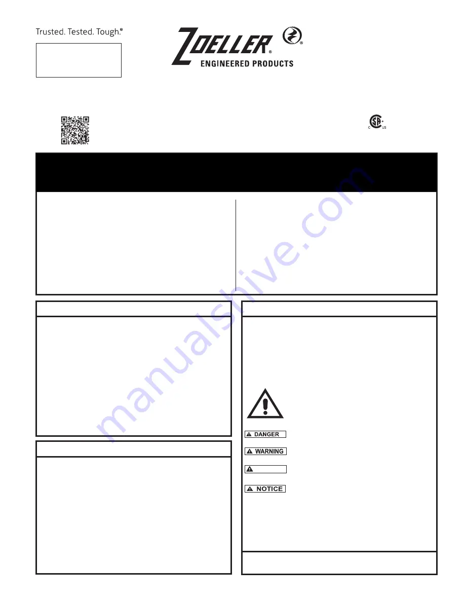Zoeller EX6220 Скачать руководство пользователя страница 1