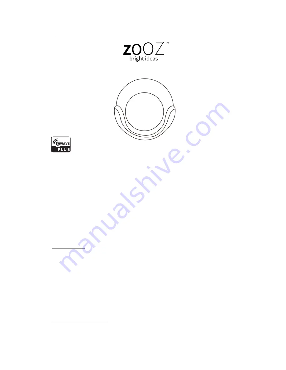 ZooZ ZSE09 User Manual Download Page 1