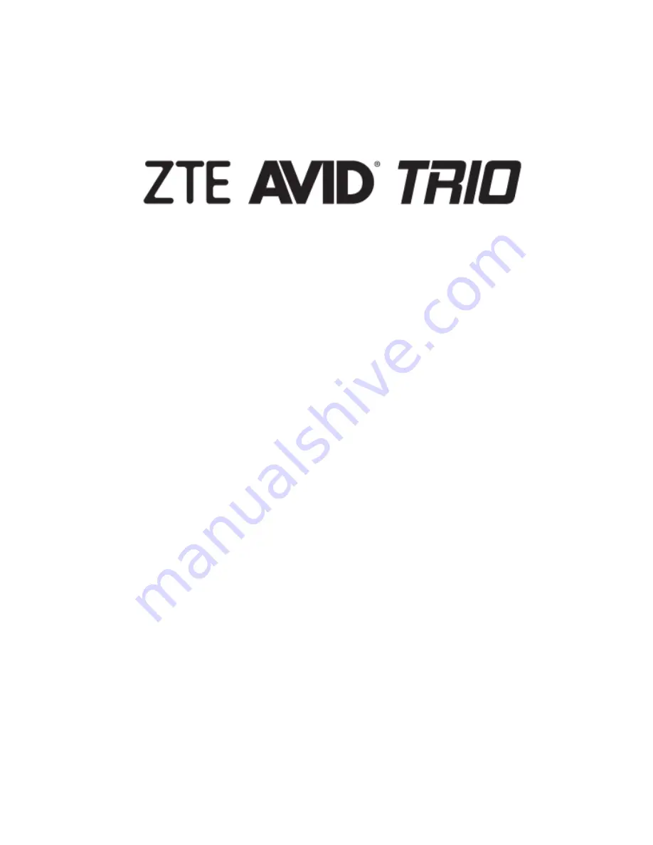 Zte AVID TRIO Z833 Start Manual Download Page 1