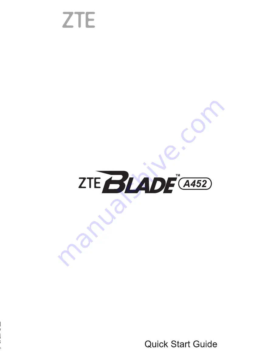 Zte BLADE A452 Quick Start Manual Download Page 1