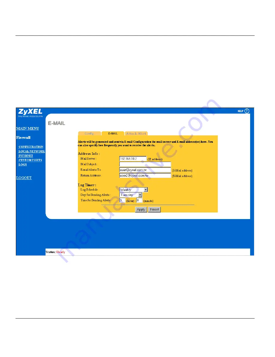 ZyXEL Communications Broadband Security Gateway P-312 User Manual Download Page 172