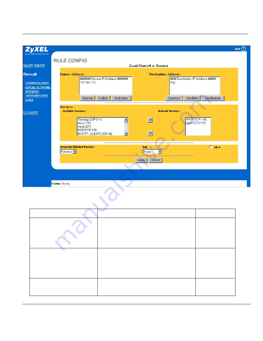 ZyXEL Communications Broadband Security Gateway P-312 User Manual Download Page 189