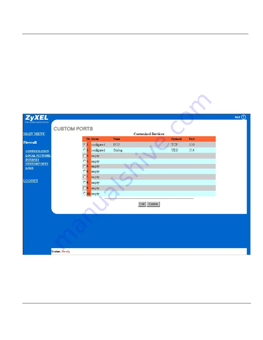 ZyXEL Communications Broadband Security Gateway P-312 User Manual Download Page 195