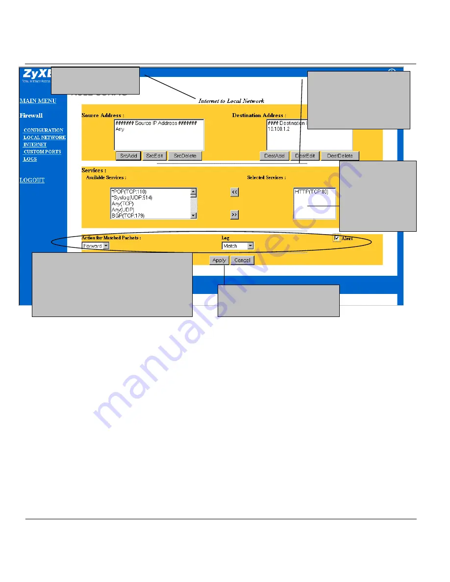 ZyXEL Communications Broadband Security Gateway P-312 User Manual Download Page 206