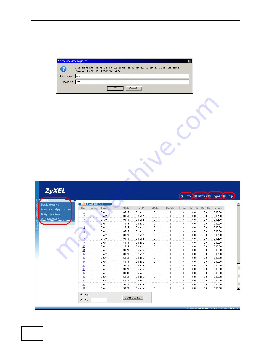 ZyXEL Communications GS2200-24 Series Скачать руководство пользователя страница 44