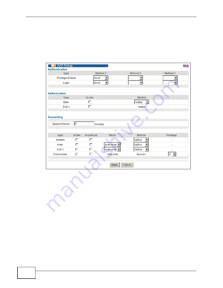 ZyXEL Communications GS2200-24 Series Скачать руководство пользователя страница 208