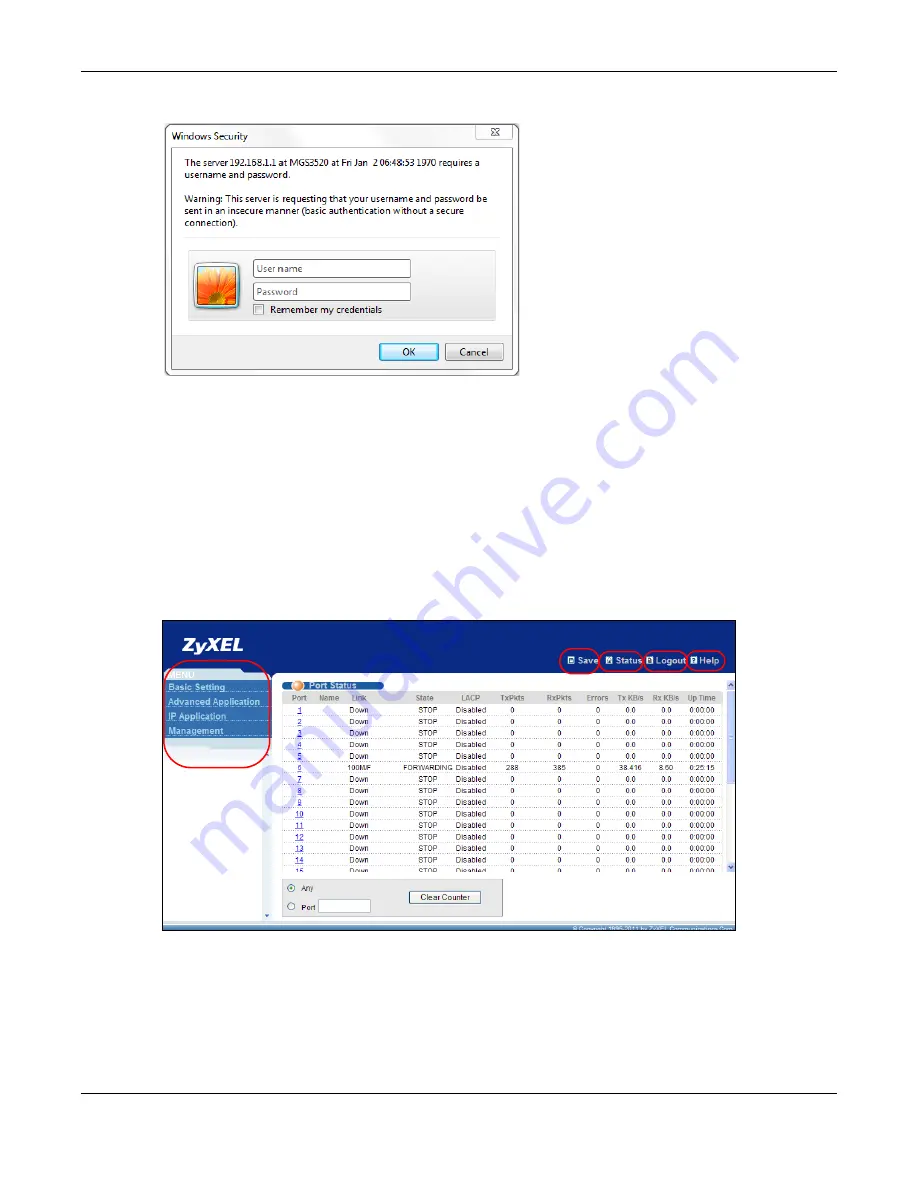 ZyXEL Communications MGS3520 Series Скачать руководство пользователя страница 35