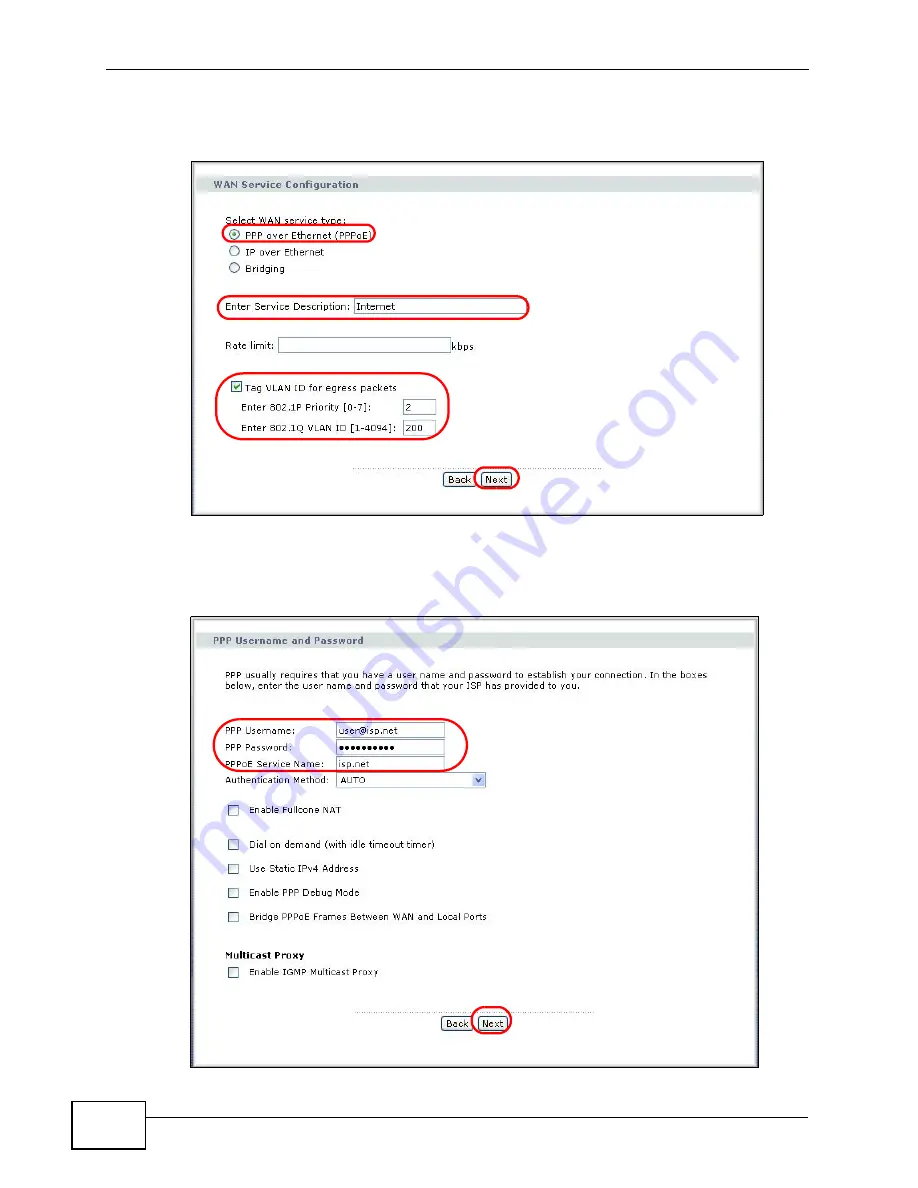 ZyXEL Communications P-2812HNU-51c Скачать руководство пользователя страница 58